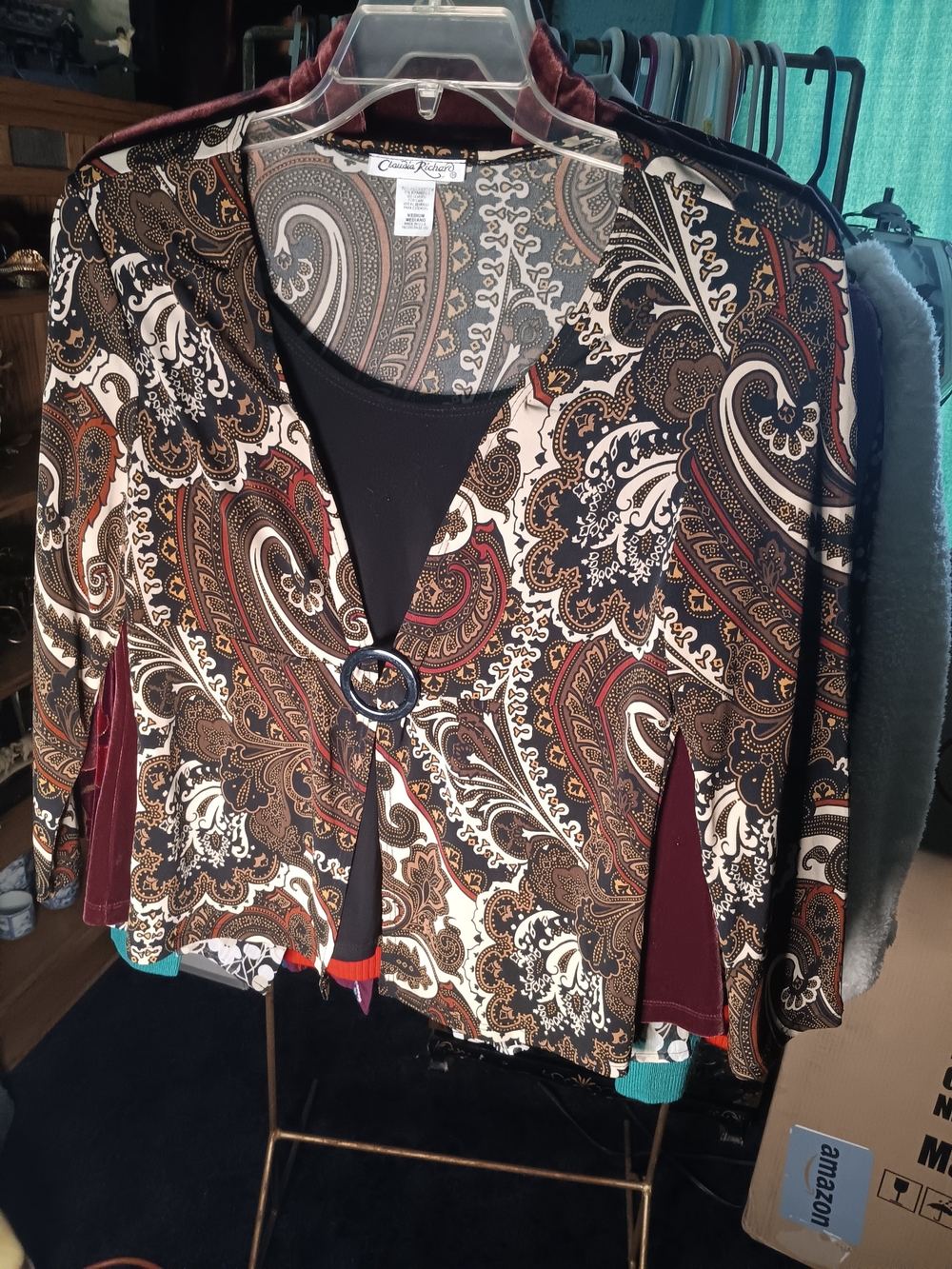 Claudia Richard Paisley Blouse in Brown, Cream & Rust